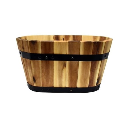 Avera Home Goods 15 x 8 in. Oval Wood Planter 199363